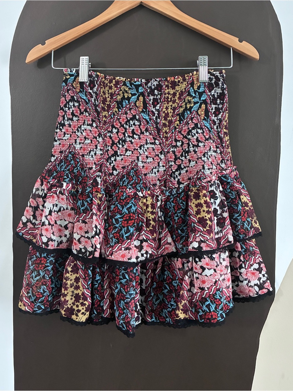 NWT Allison New York Ally Mini Skirt Floral Patchwork Small
